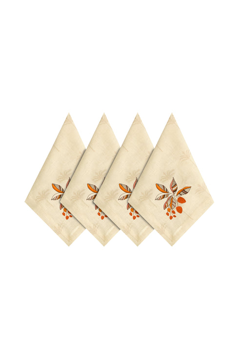 Chontaduros Linen Napkins / Ivory & Terra - Set of 4